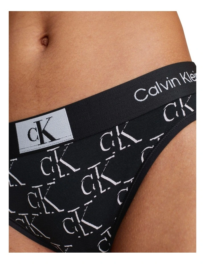 Calvin Klein Cotton Modern Print Bikini In Black MYER