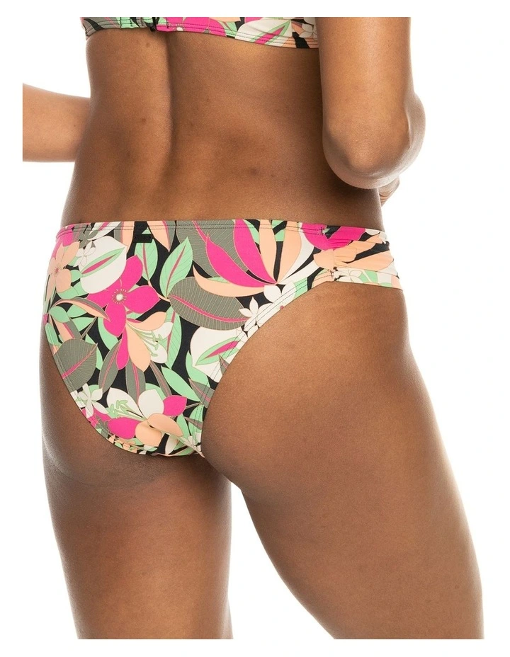 Roxy Printed Beach Classics Moderate Bikini Bottoms In Anthracite Palmsongs Myer