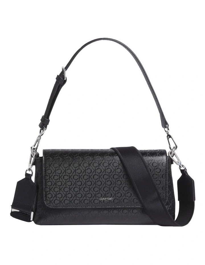 Convertible Shoulder Bag in Black Monogram image 1