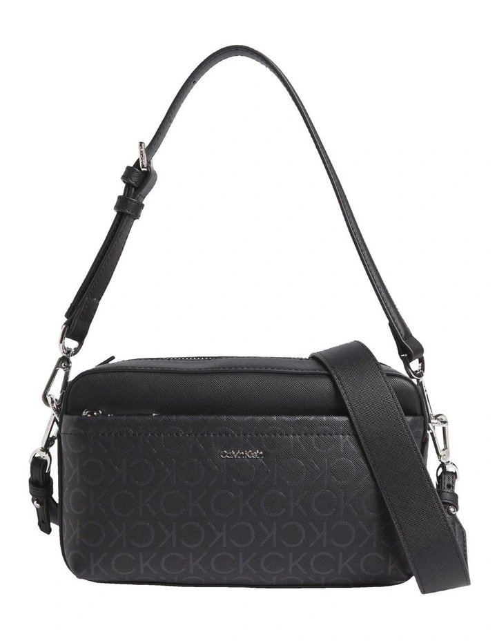 Logo Convertible Crossbody Bag in Black image 1
