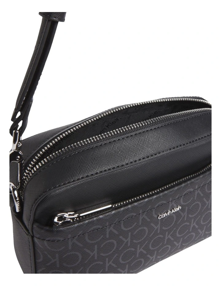 Logo Convertible Crossbody Bag in Black image 3