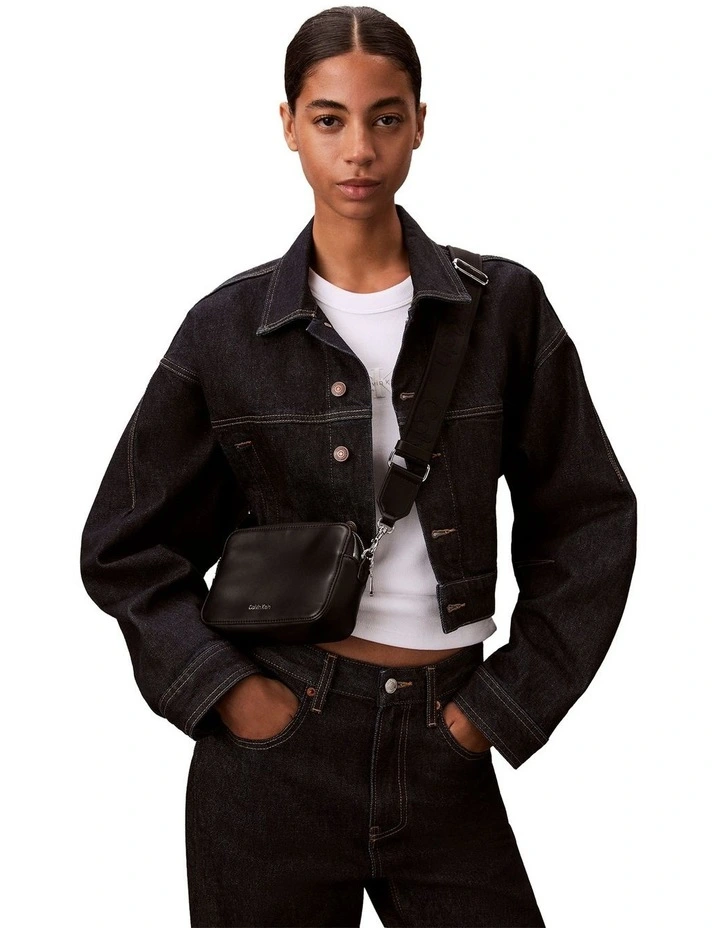 Webbing Crossbody Camera Bag in Black image 5