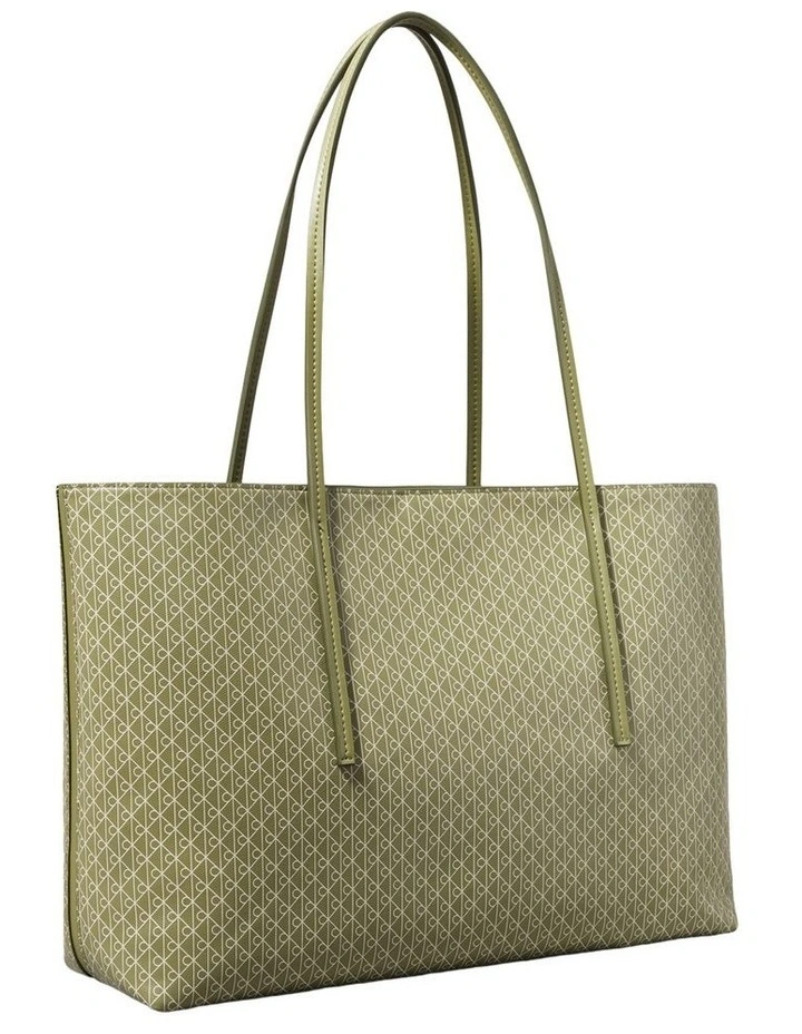 Emblem Allover Print Tote Bag in Green image 2