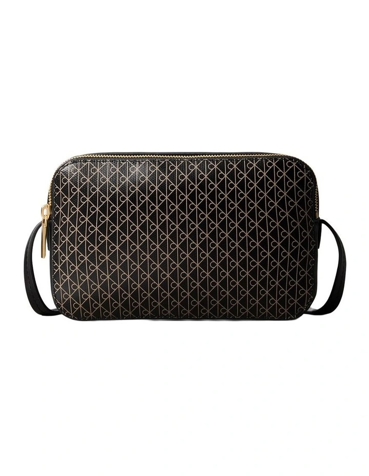 Emblem Allover Print Crossbody Bag in Black image 1