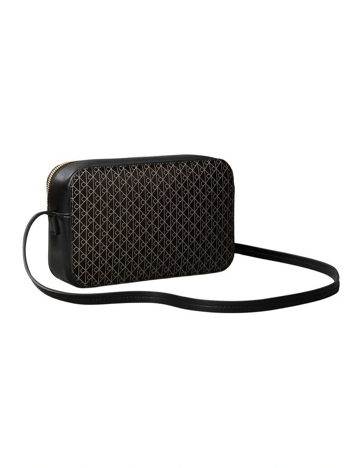Emblem Allover Print Crossbody Bag in Black image 2
