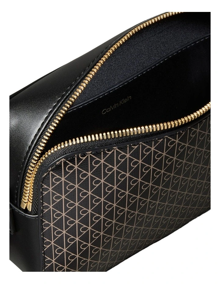 Emblem Allover Print Crossbody Bag in Black image 3