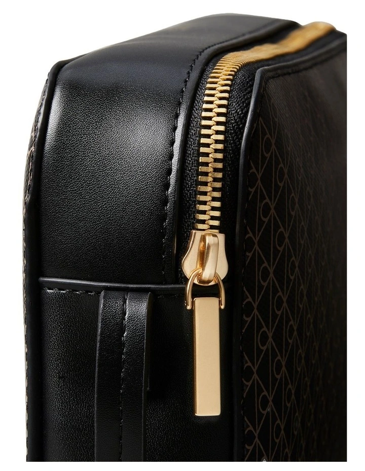 Emblem Allover Print Crossbody Bag in Black image 4