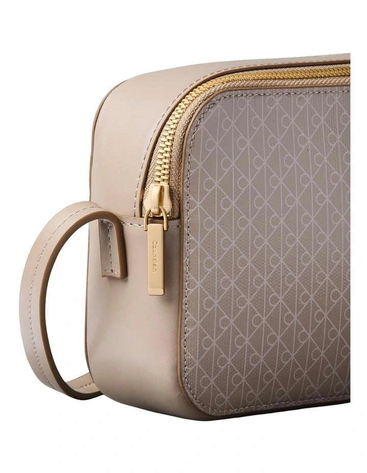 Emblem Allover Print Crossbody Bag in Desert Taupe image 3