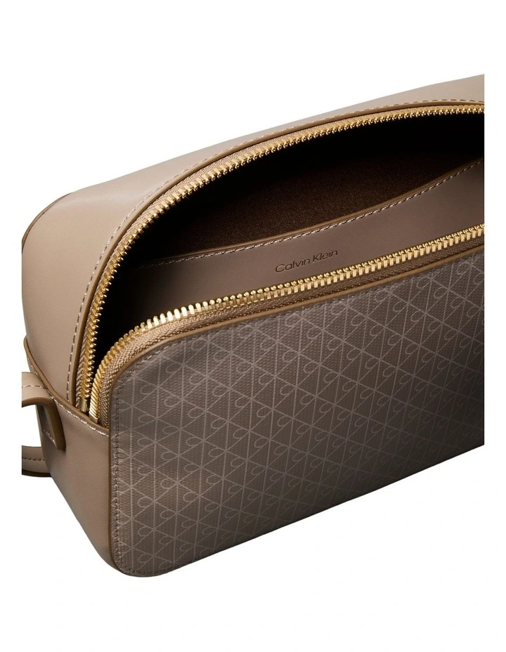 Emblem Allover Print Crossbody Bag in Brown image 4