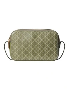 Emblem Allover Print Crossbody Bag in Green