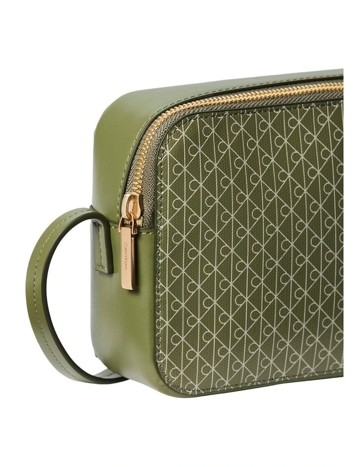 Emblem Allover Print Crossbody Bag in Green image 3