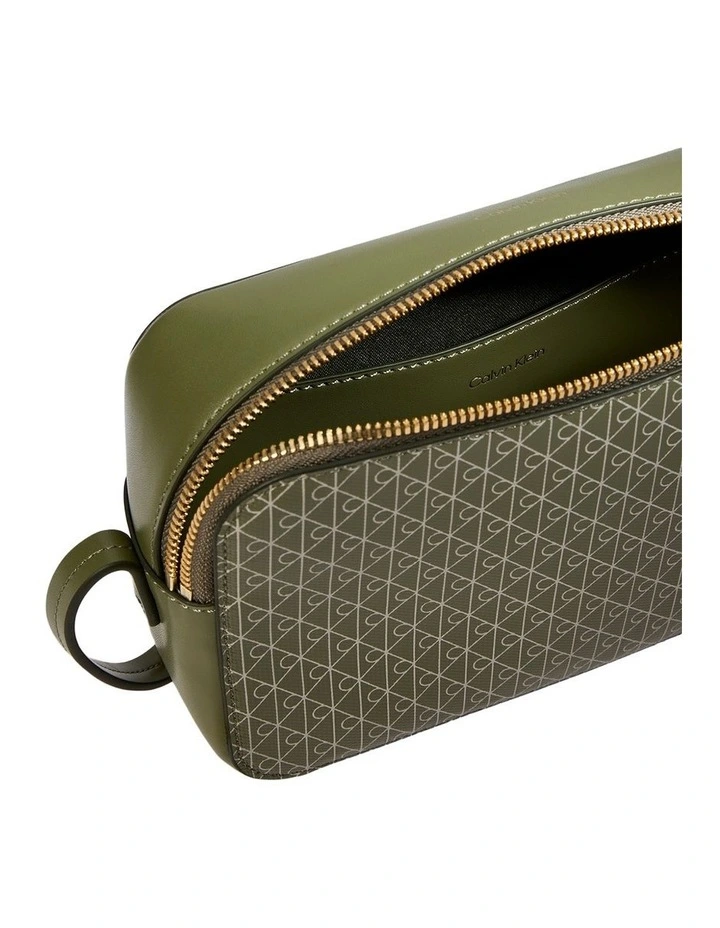 Emblem Allover Print Crossbody Bag in Green image 4