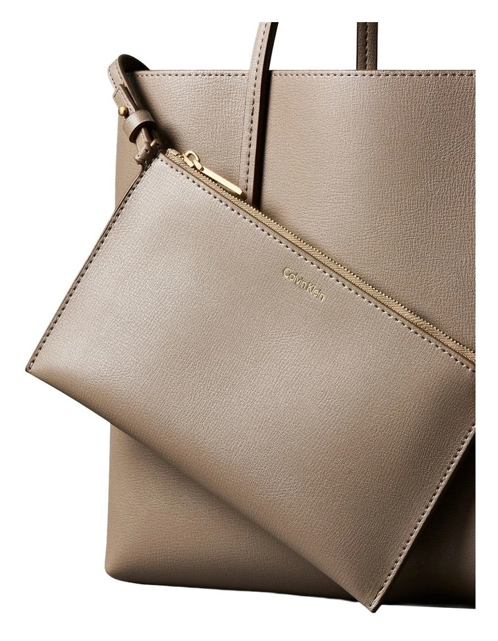 Foil Logo Small Tote Bag in Brown image 3