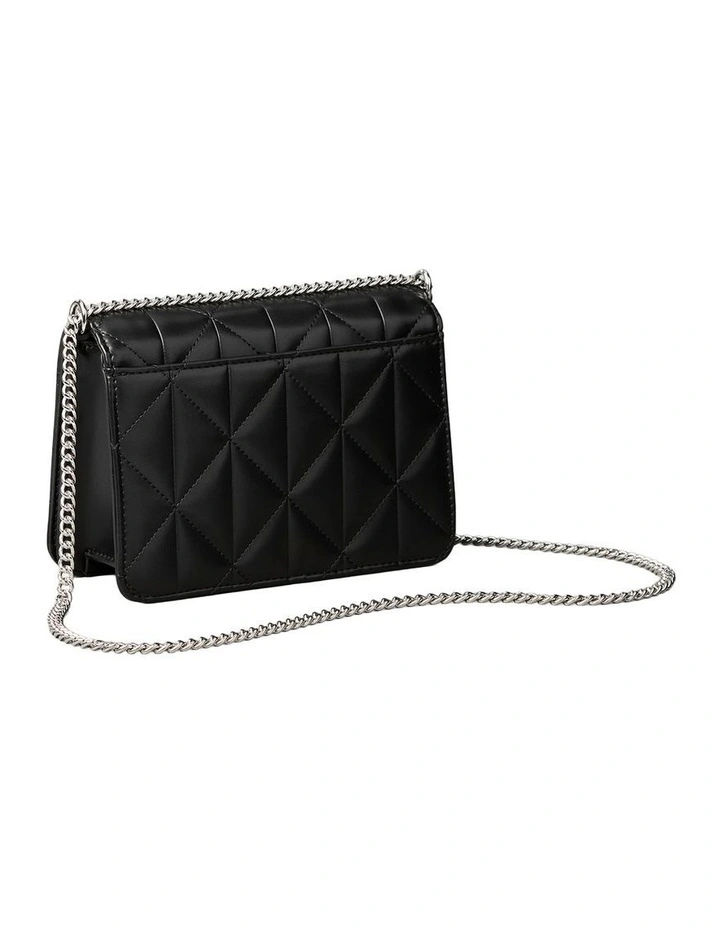 Quilted Mini Chain Crossbody Bag in Black image 2