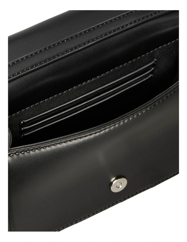 Quilted Mini Chain Crossbody Bag in Black image 3