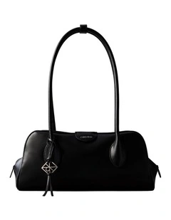 Multi Compartment Shoulder Bag in Black