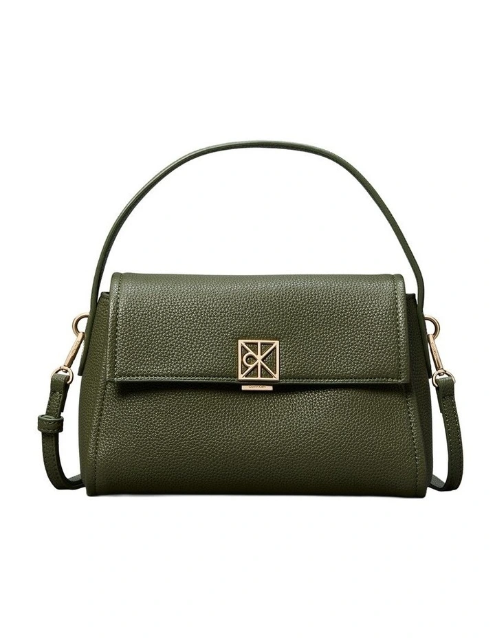 Emblem Hardware Pebble Shoulder Bag in Green image 1