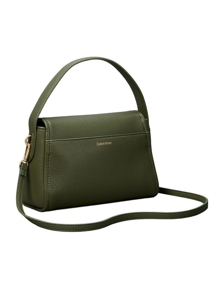 Emblem Hardware Pebble Shoulder Bag in Green image 2