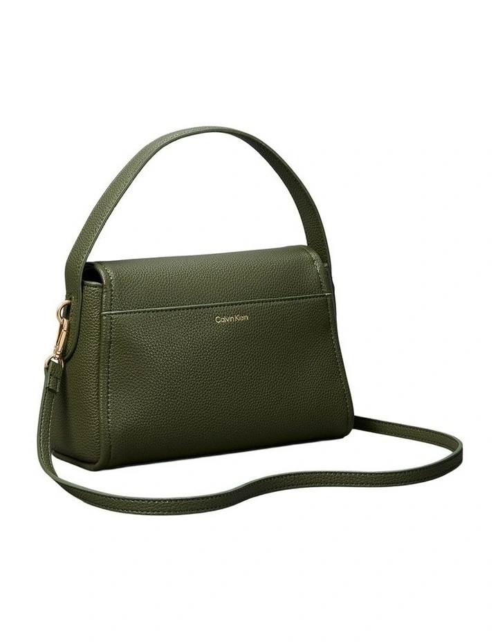 Emblem Hardware Pebble Shoulder Bag in Green image 2