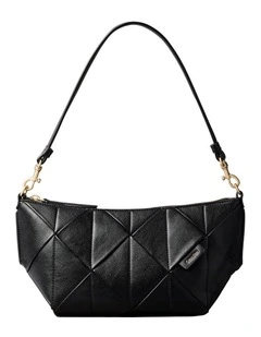 Woven Shoulder Bag in Black