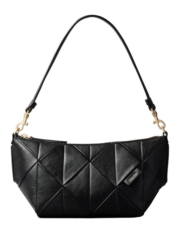 Woven Shoulder Bag in Black image 1