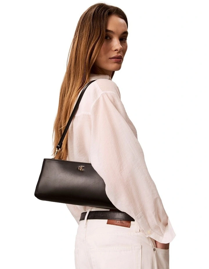 Elongated Shoulder Bag in Black image 4