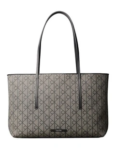Emblem Aop Tote Bag in Grey