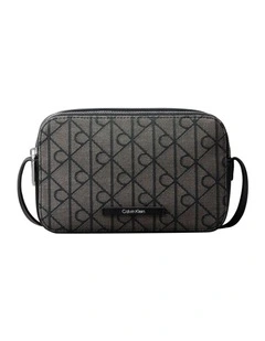 Emblem Aop Crossbody Bag in Black