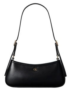 Monogram Logo Hardware Shoulder Bag in Black