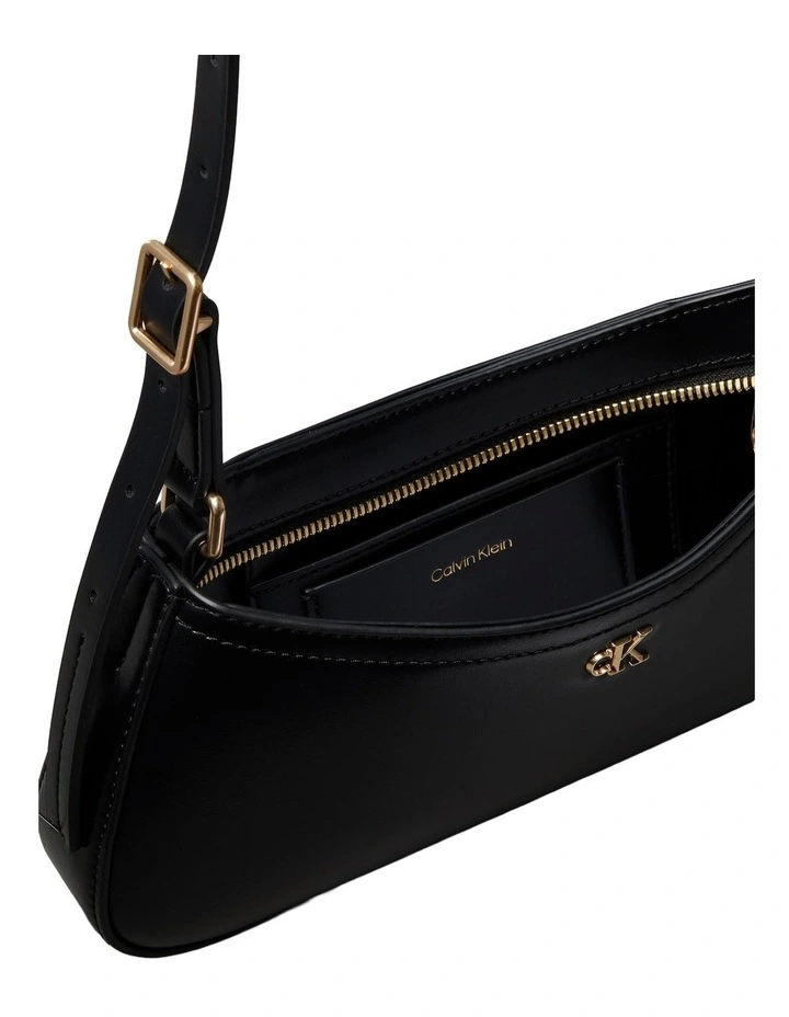 Monogram Logo Hardware Shoulder Bag in Black image 3