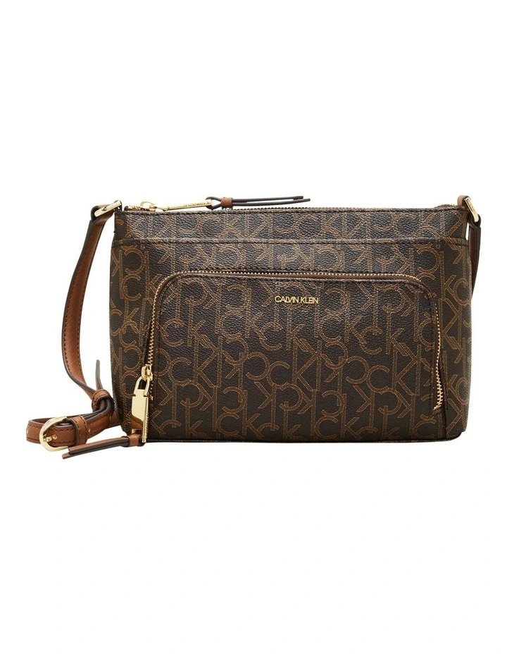 Hayden Crossbody Bag in Brown Mono image 1