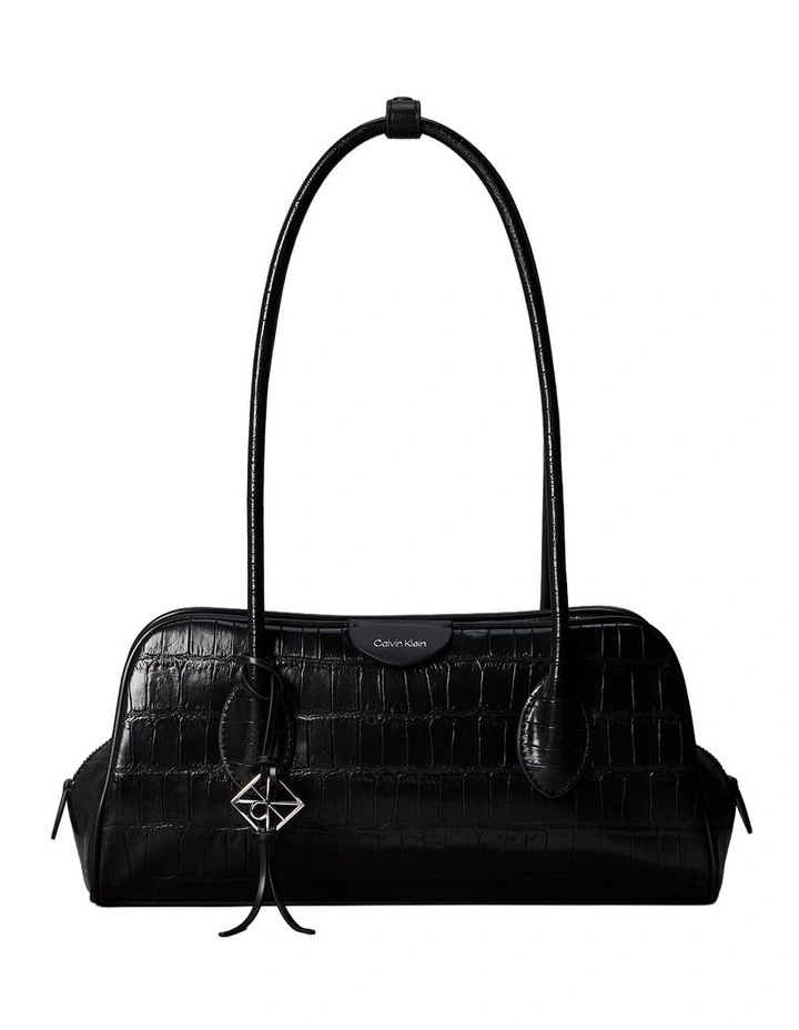 Emblem Trio Shoulder Bag in Black Croc image 1