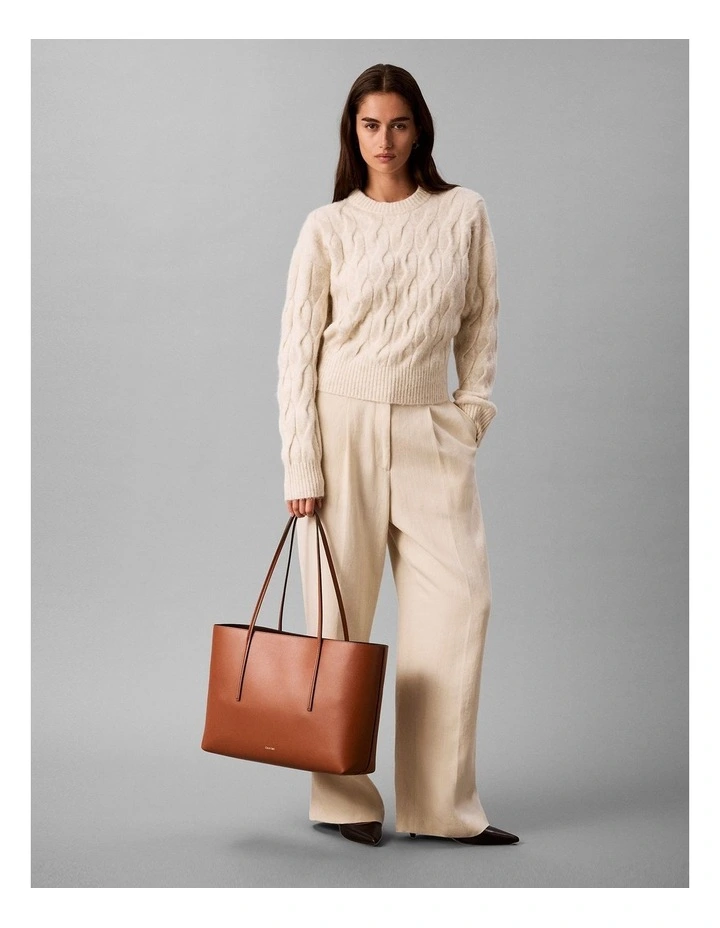 Foil Logo Tote Bag in Natural Umber image 4