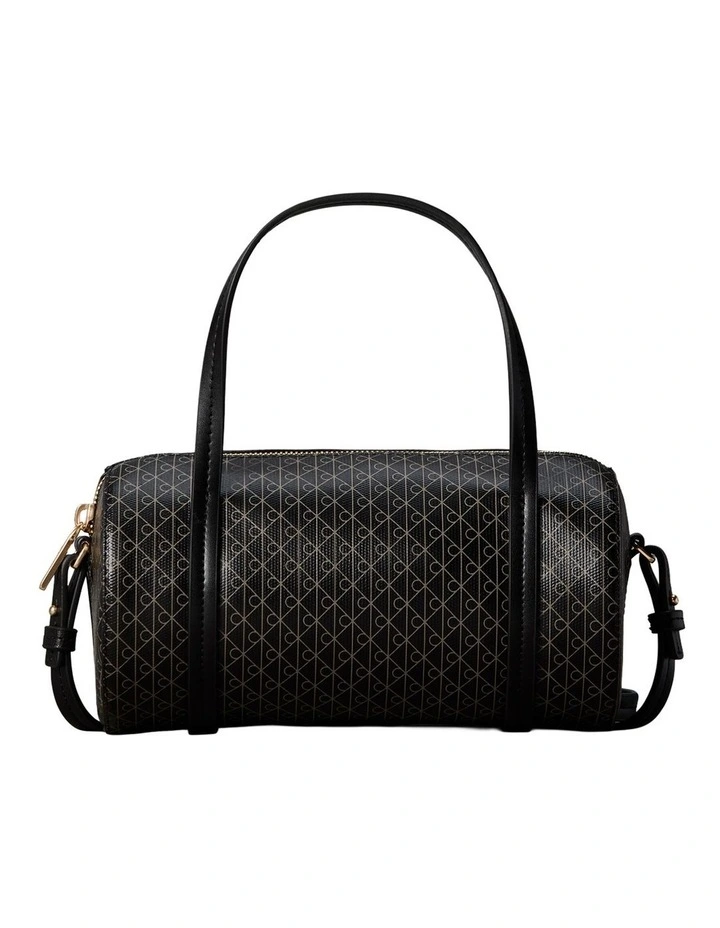 Emblem Allover Print Small Duffle Bag in Black image 1