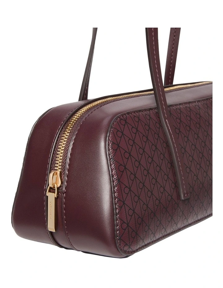 Emblem Allover Print Bauletto Shoulder Bag in Fudge image 4