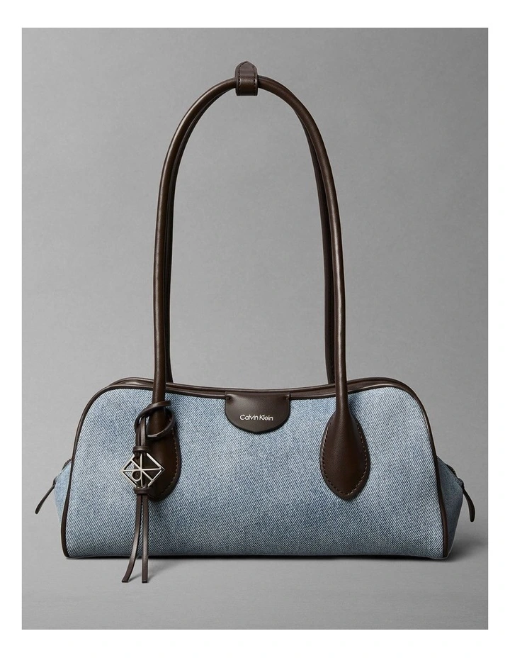 Emblem Trio Shoulder Bag in Light Wash Denim image 1
