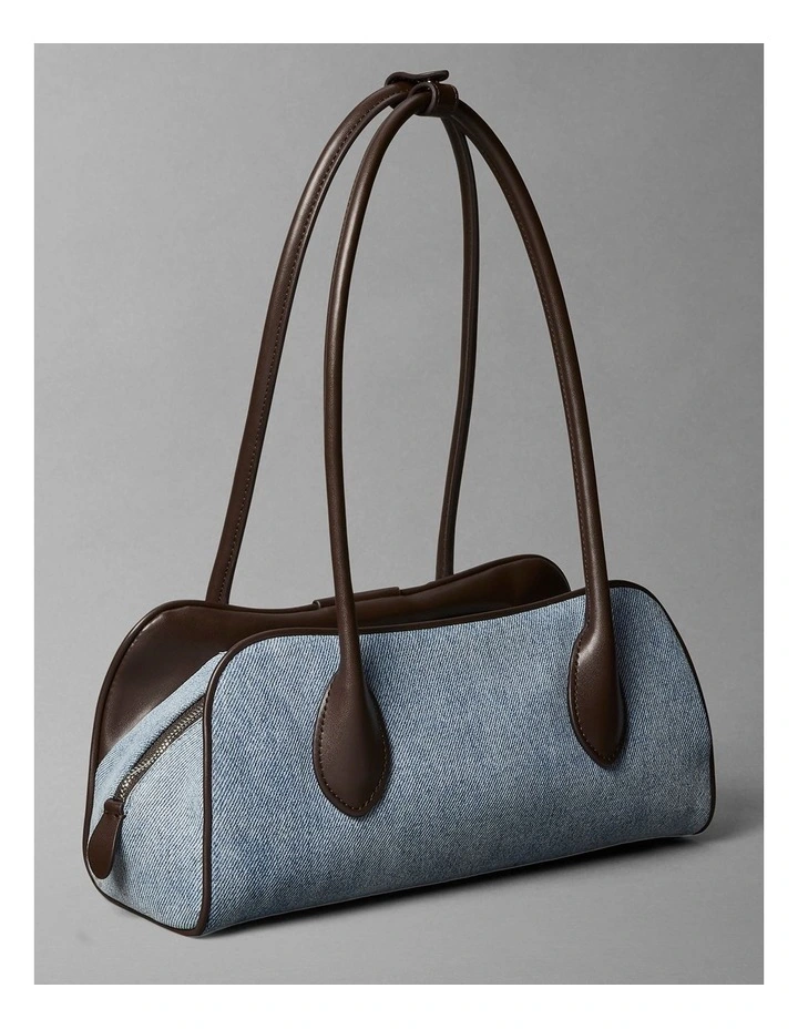 Emblem Trio Shoulder Bag in Light Wash Denim image 2