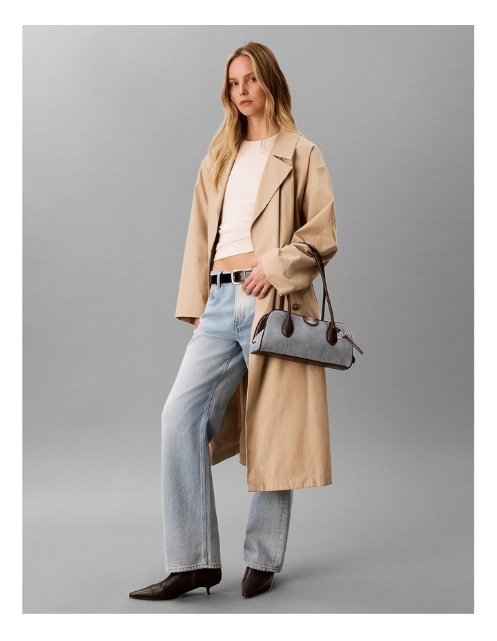 Emblem Trio Shoulder Bag in Light Wash Denim image 4