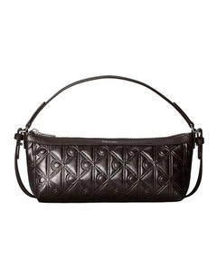 Emblem Allover Print Debossed Shoulder Bag in Delicioso