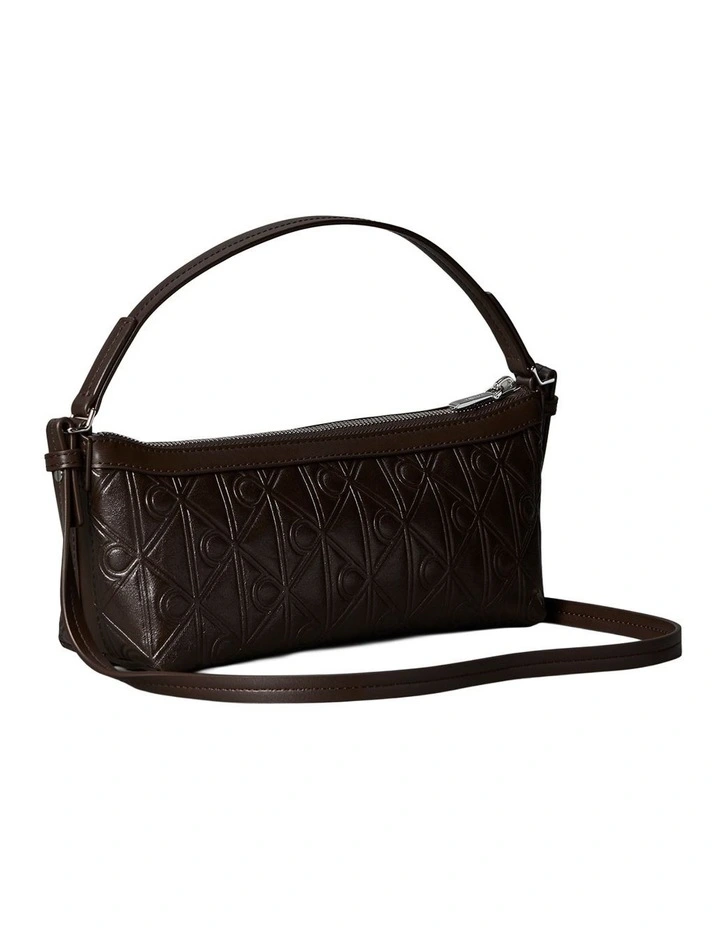 Emblem Allover Print Debossed Shoulder Bag in Delicioso image 2
