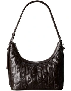 Emblem Allover Print Debossed Shoulder Bag in Delicioso