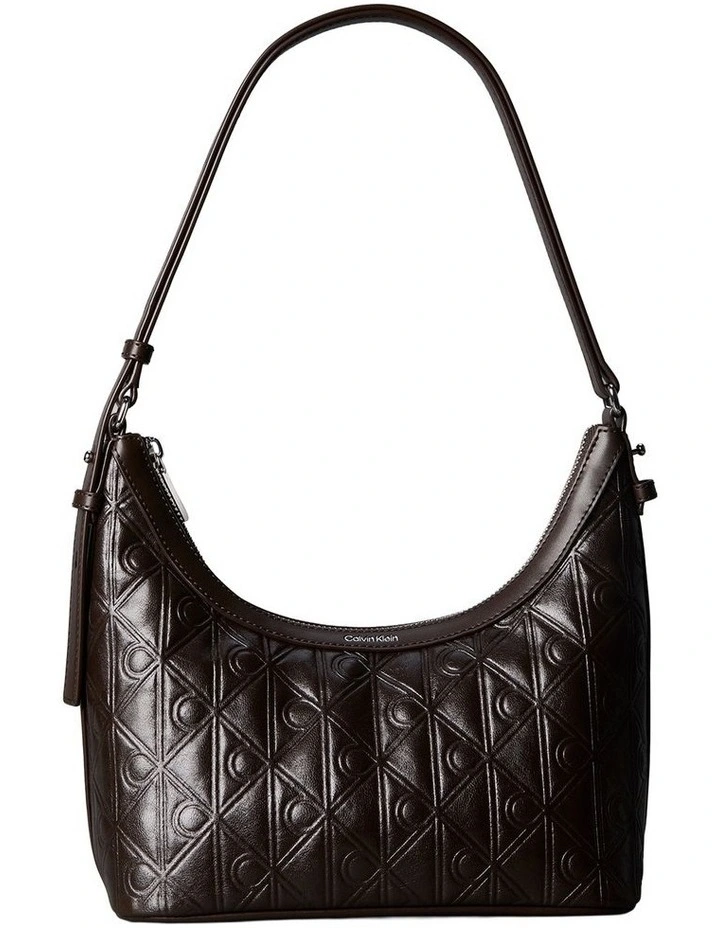 Emblem Allover Print Debossed Shoulder Bag in Delicioso image 1