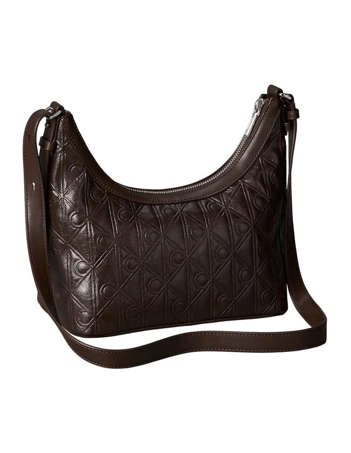 Emblem Allover Print Debossed Shoulder Bag in Delicioso image 2