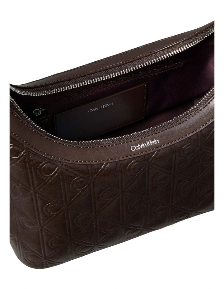 Emblem Allover Print Debossed Shoulder Bag in Delicioso image 3