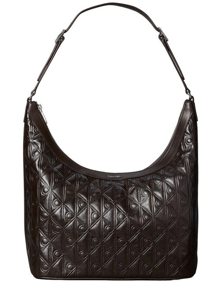 Emblem Allover Print Debossed Shoulder Bag in Delicioso image 1