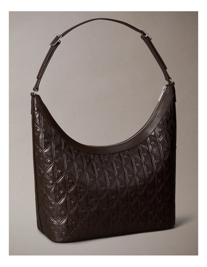 Emblem Allover Print Debossed Shoulder Bag in Delicioso image 2