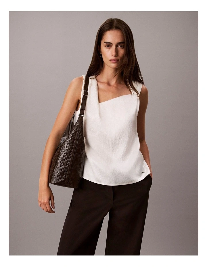 Emblem Allover Print Debossed Shoulder Bag in Delicioso image 4