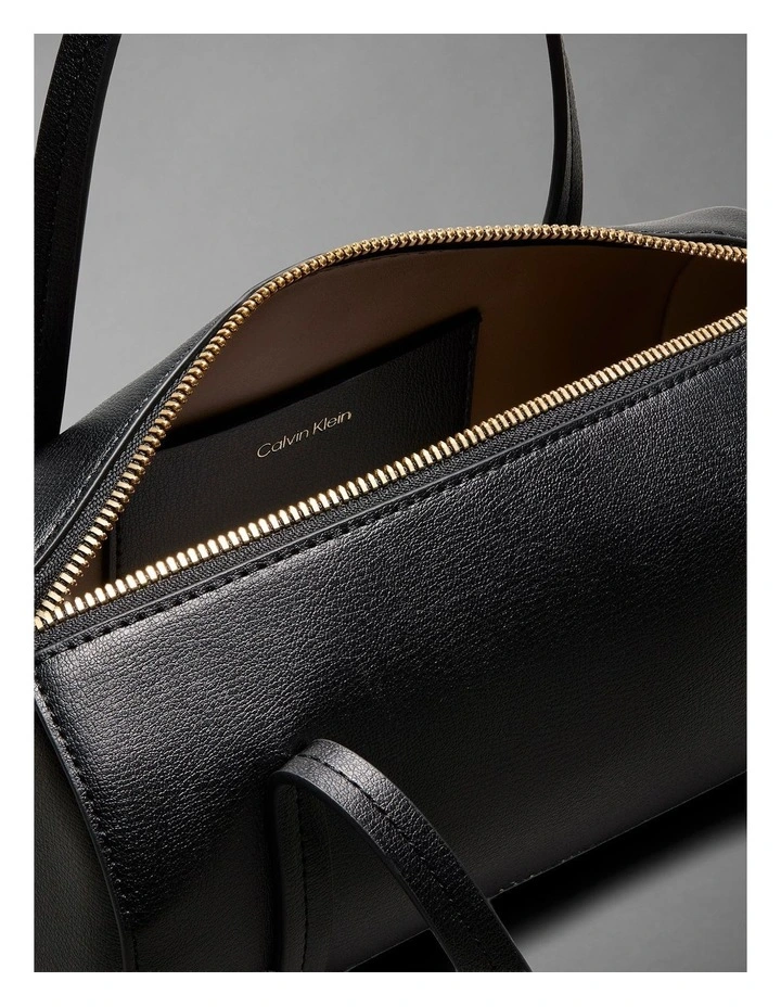 Foil Logo Tote Bag in Black and Toasted Coconut image 3