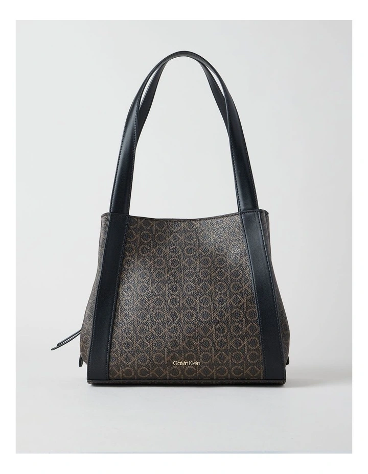 Masie Tote Bag in Brown/Khaki/Black image 1