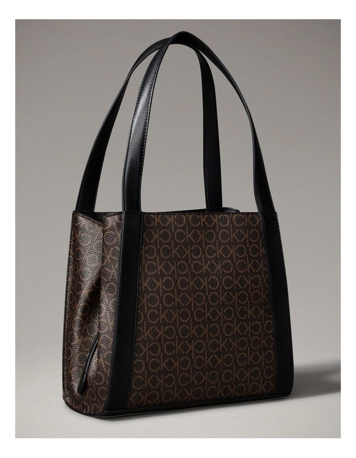 Masie Tote Bag in Brown/Khaki/Black image 2